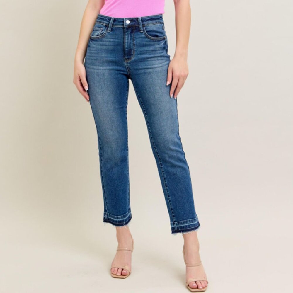 Judy Blue Vintage wash Release Hem Kick Flare